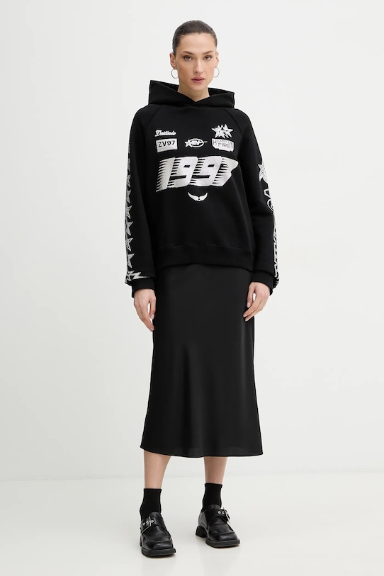 Βαμβακερή μπλούζα ZADIG&VOLTAIRE JWSS01675 μαύρο SS26