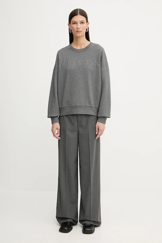 Marc O'Polo bluza bawełniana 600407354175 szary SS26