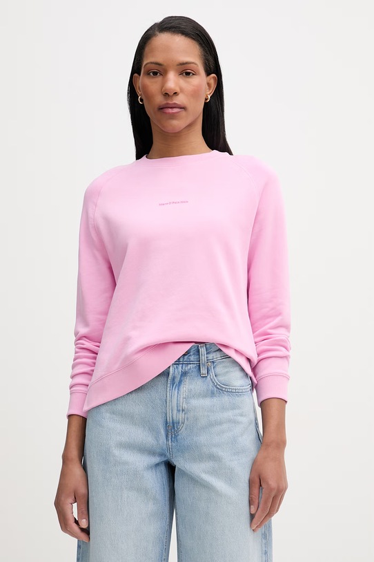 Bavlněná mikina Marc O'Polo bez kapuce růžová 5000009291