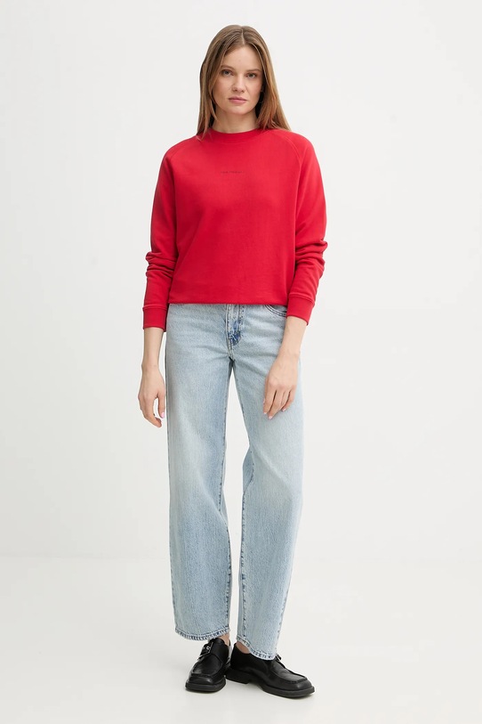 Marc O'Polo bluza bawełniana 5000009291 czerwony SS26