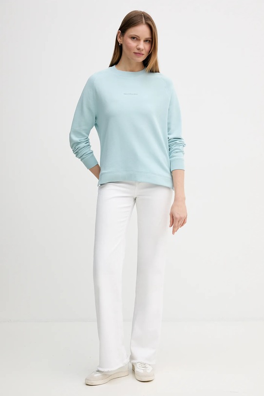 Marc O'Polo bluza bawełniana 5000009291 turkusowy SS26