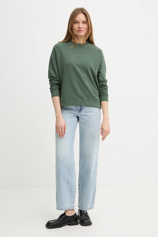 Marc O'Polo bluza bawełniana 5000009291 zielony SS26