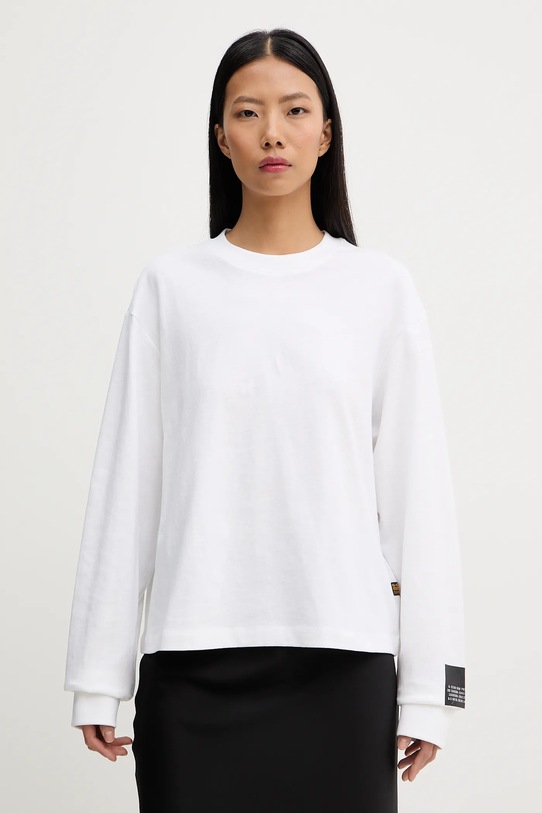 Odzież G-Star longsleeve bawełniany D27977.C336 biały