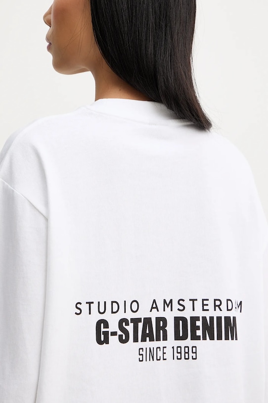 G-Star longsleeve bawełniany D27977.C336 biały