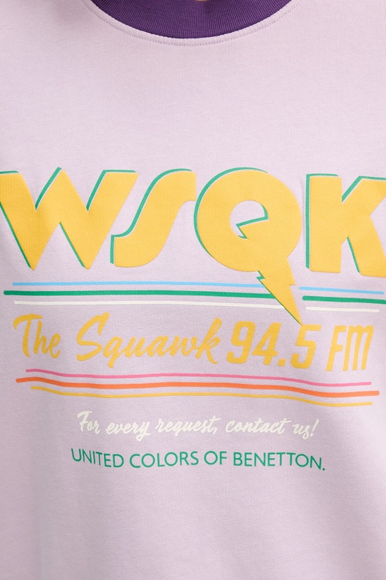 Παιδική βαμβακερή μπλούζα United Colors of Benetton x Stranger Things 33NVD10BB μωβ