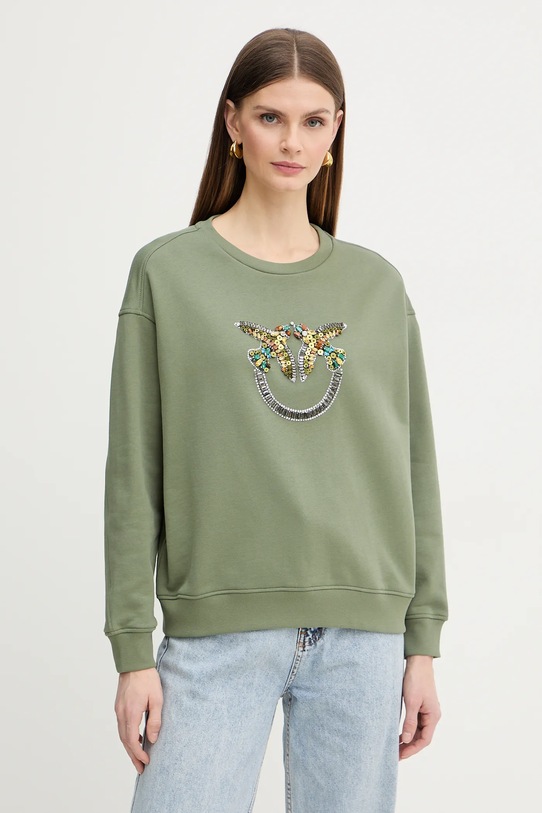Pinko bluza bawełniana aplikacja zielony 100534.A33G