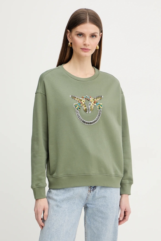 Pinko bluza bawełniana aplikacja zielony 100534.A33G