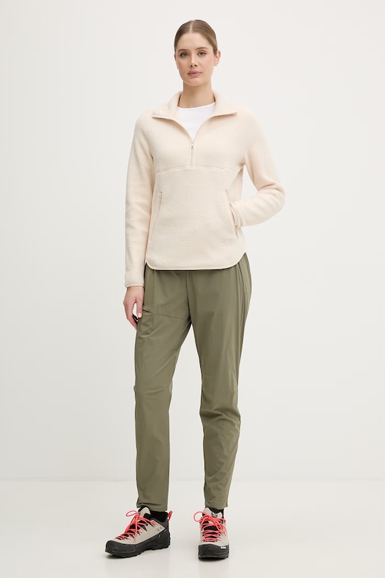 Jack Wolfskin Αθλητική μπλούζα γυναικεία φλις Lite Curl A65750 μπεζ SS26