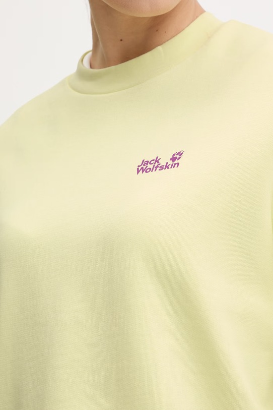 Jack Wolfskin mikina dámská bavlněná Celebrate The Paw A65903 žlutá