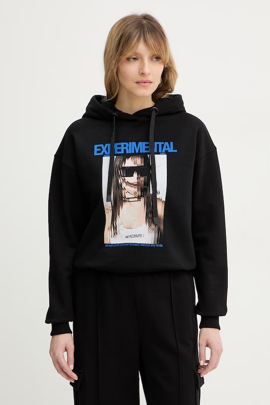 Patrizia Pepe bluza bawełniana nadruk czarny 8M1785.J385