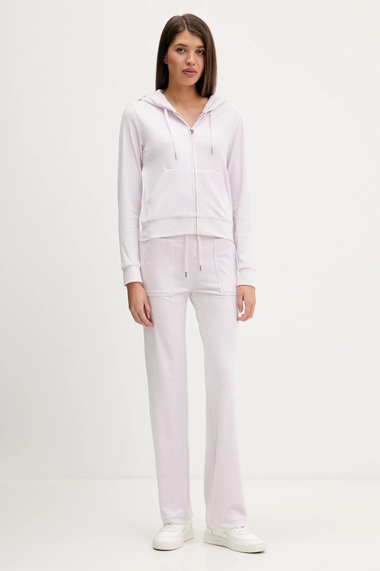 Juicy Couture bluza welurowa JCAP176.973 fioletowy SS26