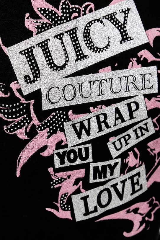 Juicy Couture bluza welurowa Wrap You Up JCNAS126451 czarny