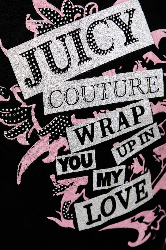 Juicy Couture bluza welurowa Wrap You Up JCNAS126451 czarny