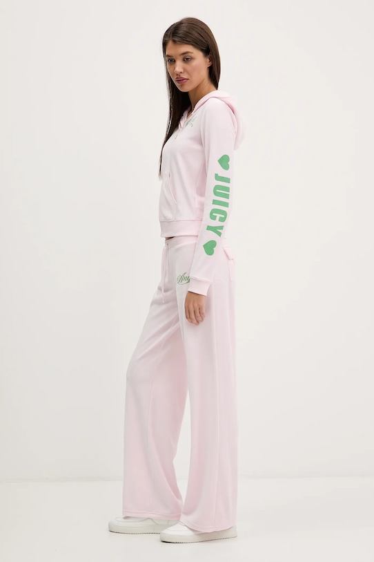 Juicy Couture bluza welurowa Angel JCNAS126455 różowy SS26