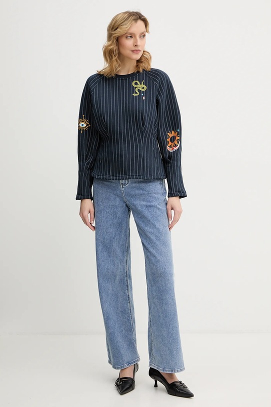 Never Fully Dressed bluza Barrel NFDTO2060 granatowy SS26