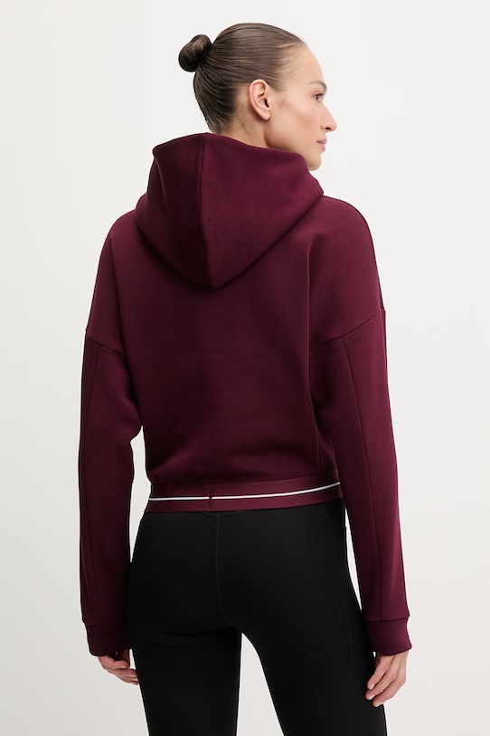 Odzież adidas Performance bluza z kapturem damska KC7665 bordowy