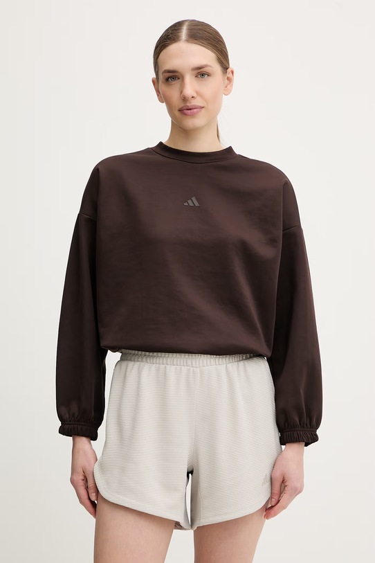 adidas Performance bluza treningowa Motion z elastanem brązowy KD0268