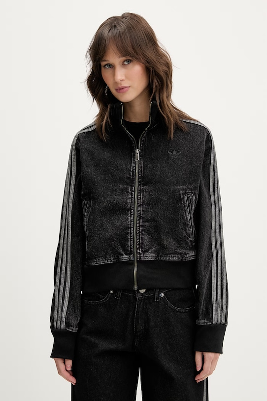 adidas Originals kurtka jeansowa Firebird bez kaptura czarny KD2898