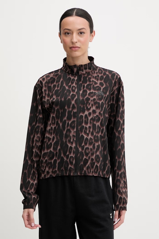 adidas Performance bluza wzorzyste brązowy KD7612