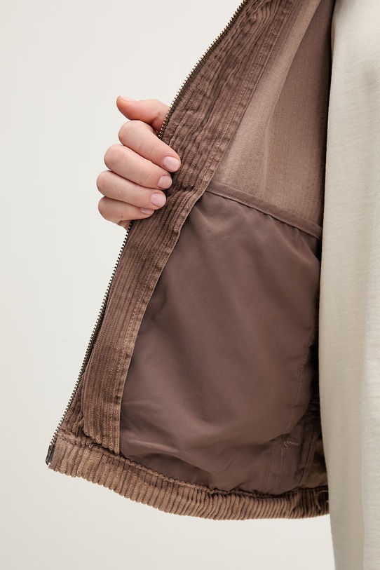 adidas Originals kurtka sztruksowa KD8781 brązowy