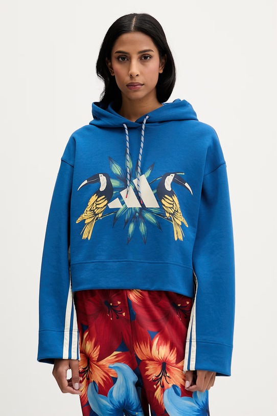 adidas bluza z kapturem niebieski KS2104