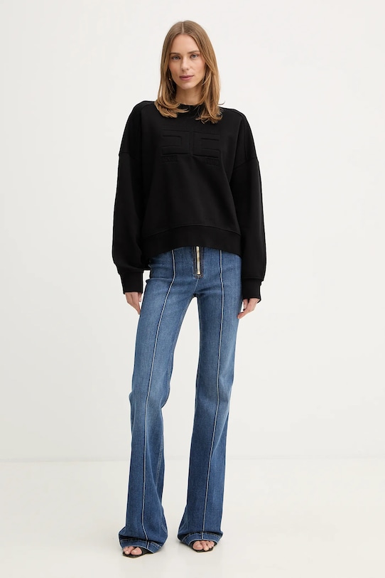 Elisabetta Franchi bluza bawełniana MD02D61E2 czarny SS26