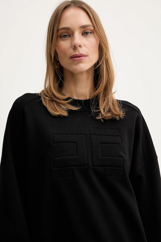 Elisabetta Franchi bluza bawełniana czarny MD02D61E2