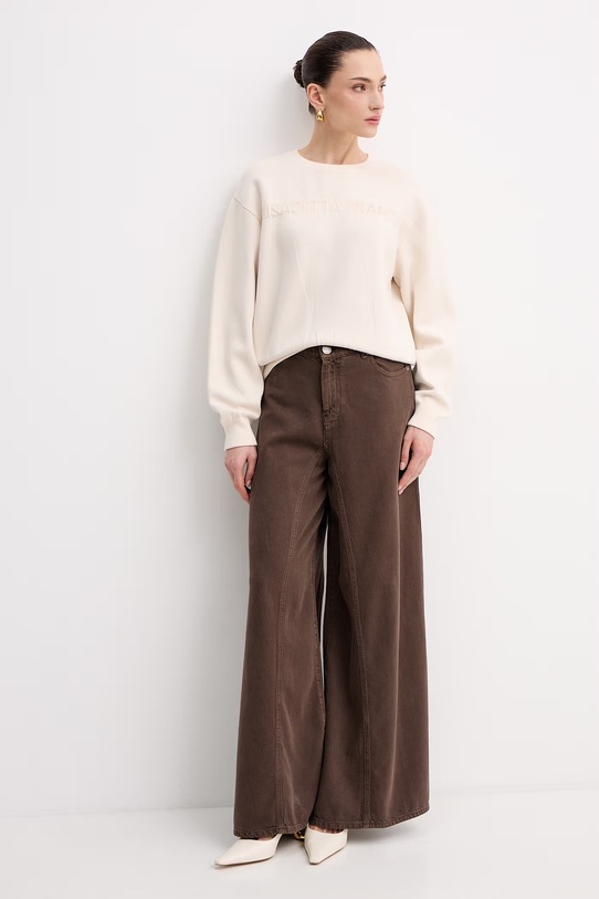 Elisabetta Franchi sweter damski MK70Q61E2 beżowy SS26