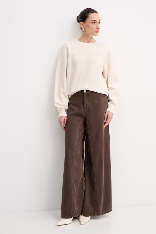 Elisabetta Franchi sweter damski MK70Q61E2 beżowy SS26