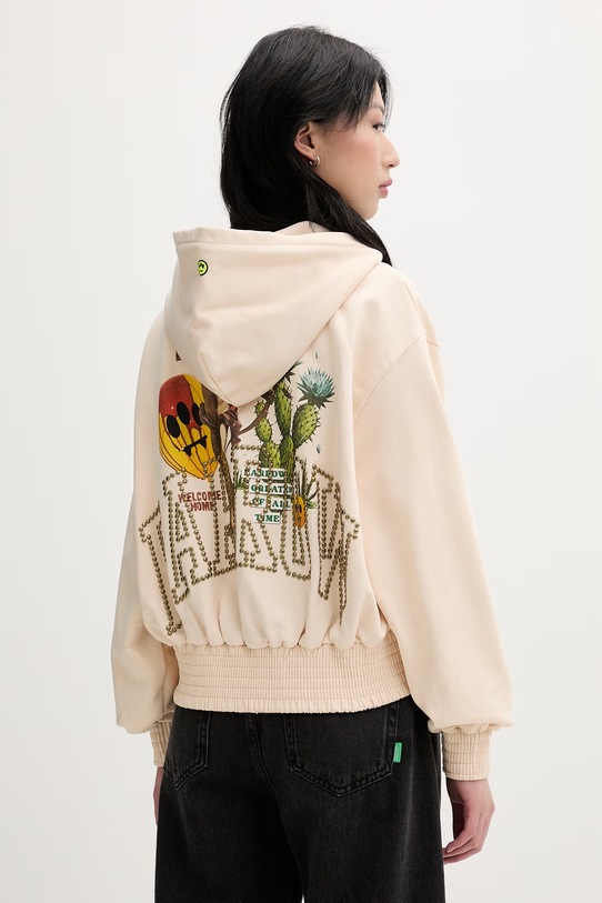 Barrow bluza rozpinana damska bawełniana beżowy S6BWWOZH120