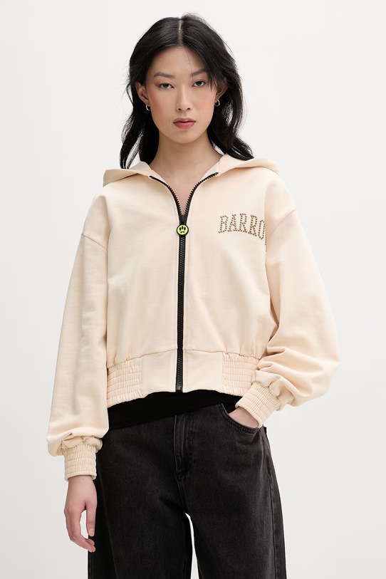 Odzież Barrow bluza rozpinana damska bawełniana S6BWWOZH120 beżowy