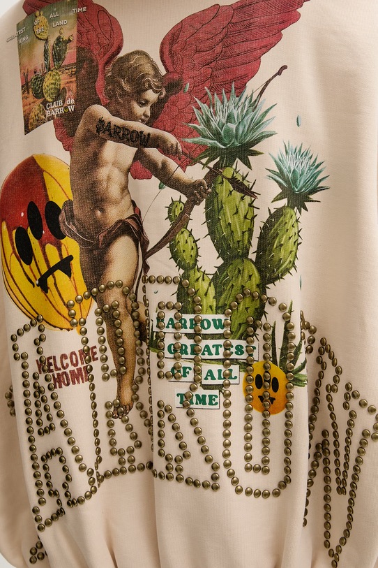 Barrow bluza rozpinana damska bawełniana S6BWWOZH120 beżowy