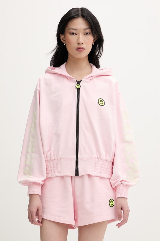 Barrow bluza rozpinana damska bawełniana różowy S6BWWOZH142