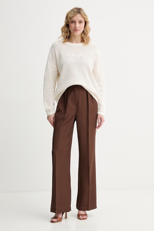 Liu Jo sweter damski bawełniany TA6111.MS71G beżowy SS26