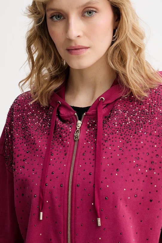 Liu Jo кофта з капюшоном жіноча бавовняна рожевий TA6196.JS008