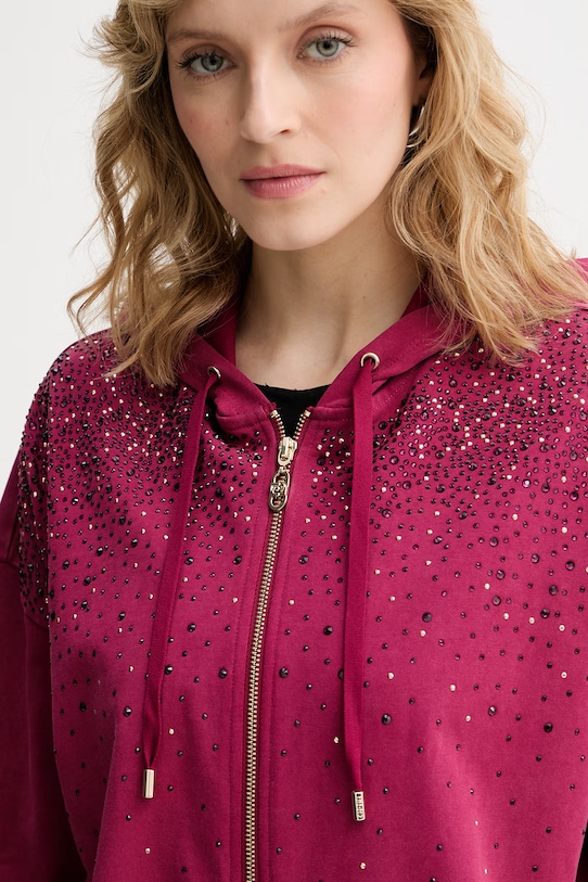 Liu Jo кофта з капюшоном жіноча бавовняна рожевий TA6196.JS008