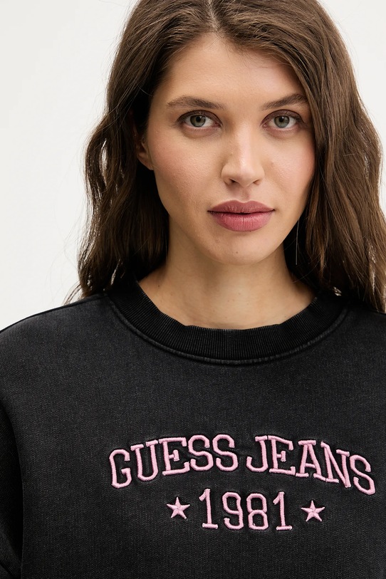 Guess Jeans bluza bawełniana czarny W6RQ04.KCPR1