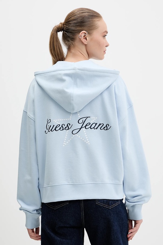 Odzież Guess Jeans bluza bawełniana W6RQ06.K68I4 niebieski