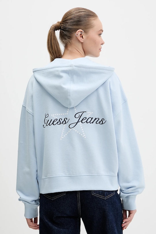 Odzież Guess Jeans bluza bawełniana W6RQ06.K68I4 niebieski