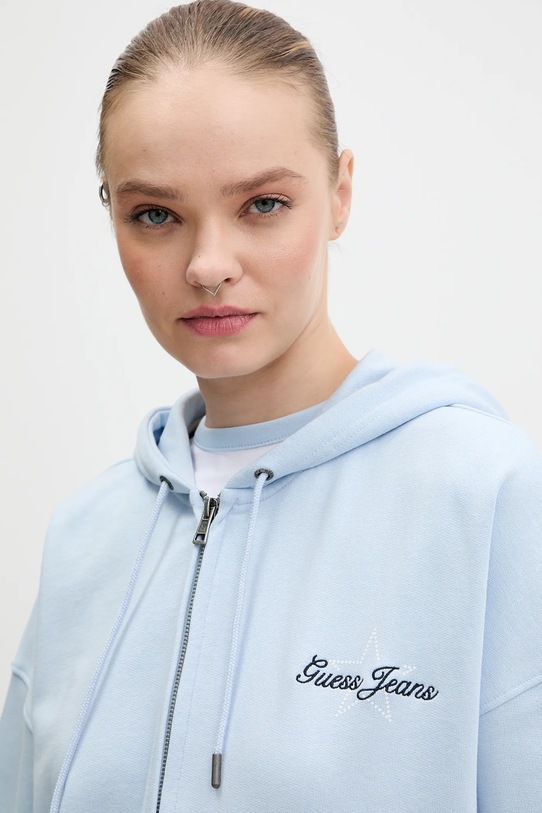 Guess Jeans bluza bawełniana niebieski W6RQ06.K68I4