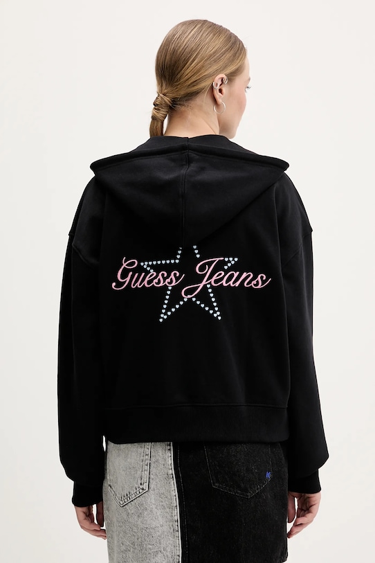 Odzież Guess Jeans bluza bawełniana W6RQ06.K68I4 czarny