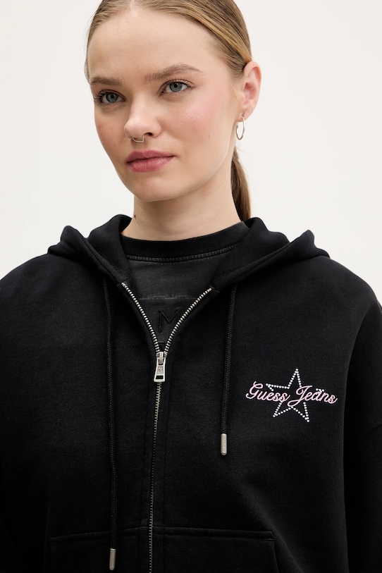 Guess Jeans bluza bawełniana czarny W6RQ06.K68I4