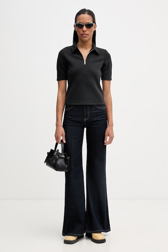 Calvin Klein polo damskie LV044F205G czarny SS26