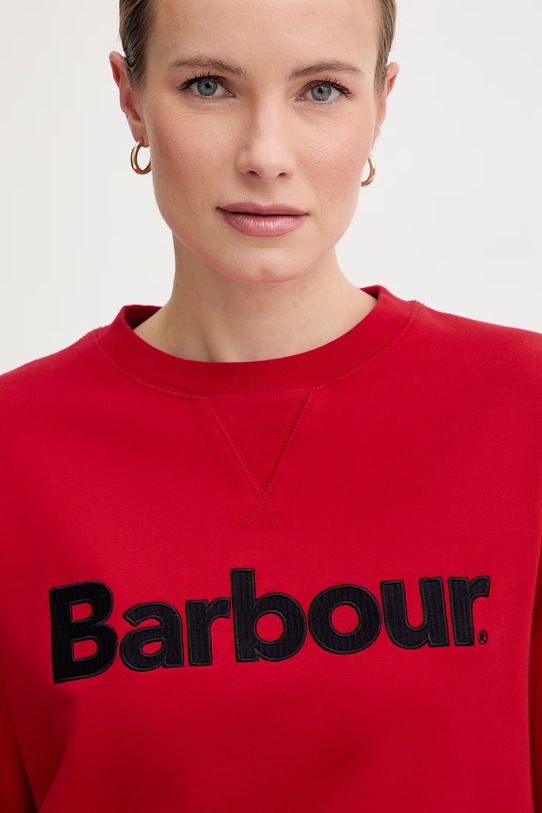 Barbour bluza damska bawełniana Hartland czerwony LOL0672