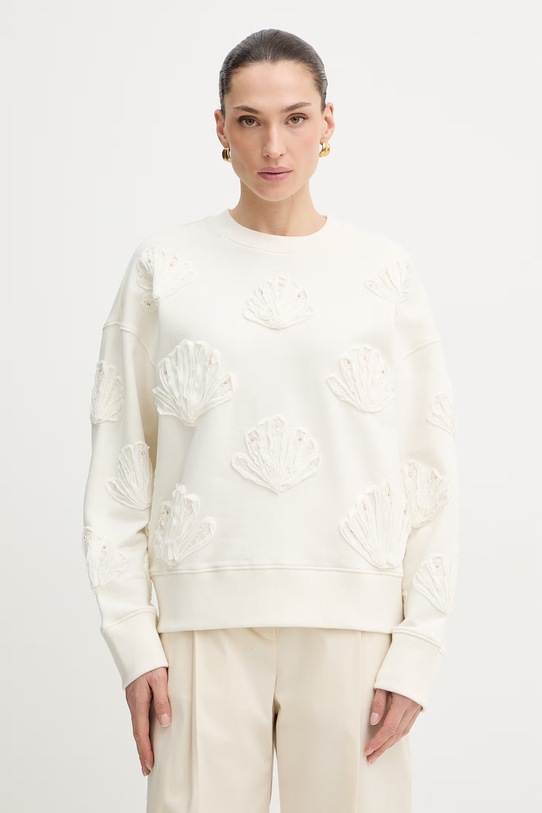 Bombažen pulover Forte Forte Brez kapuce bež 14605.my.tshirt