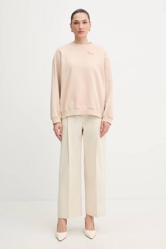 Pamučna dukserica Twinset 261TP2170 bež SS26