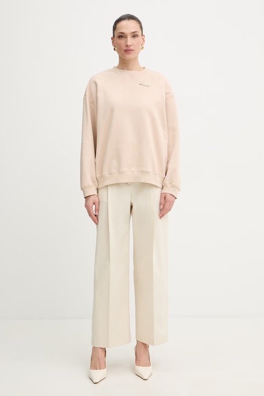 Pamučna dukserica Twinset 261TP2170 bež SS26