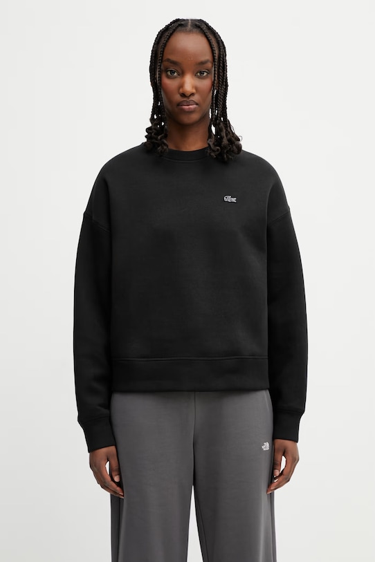 Lacoste mikina s bavlnou dámská černá SF0046