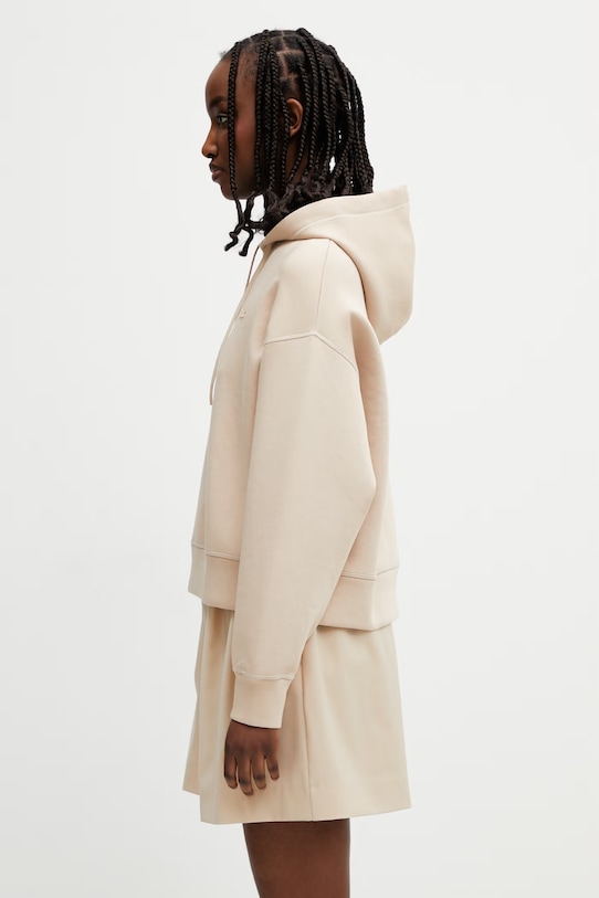 Lacoste Суичър с качулка с памук дамски SF0048 бежов SS26