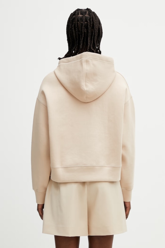 Дрехи Lacoste Суичър с качулка с памук дамски SF0048 бежов